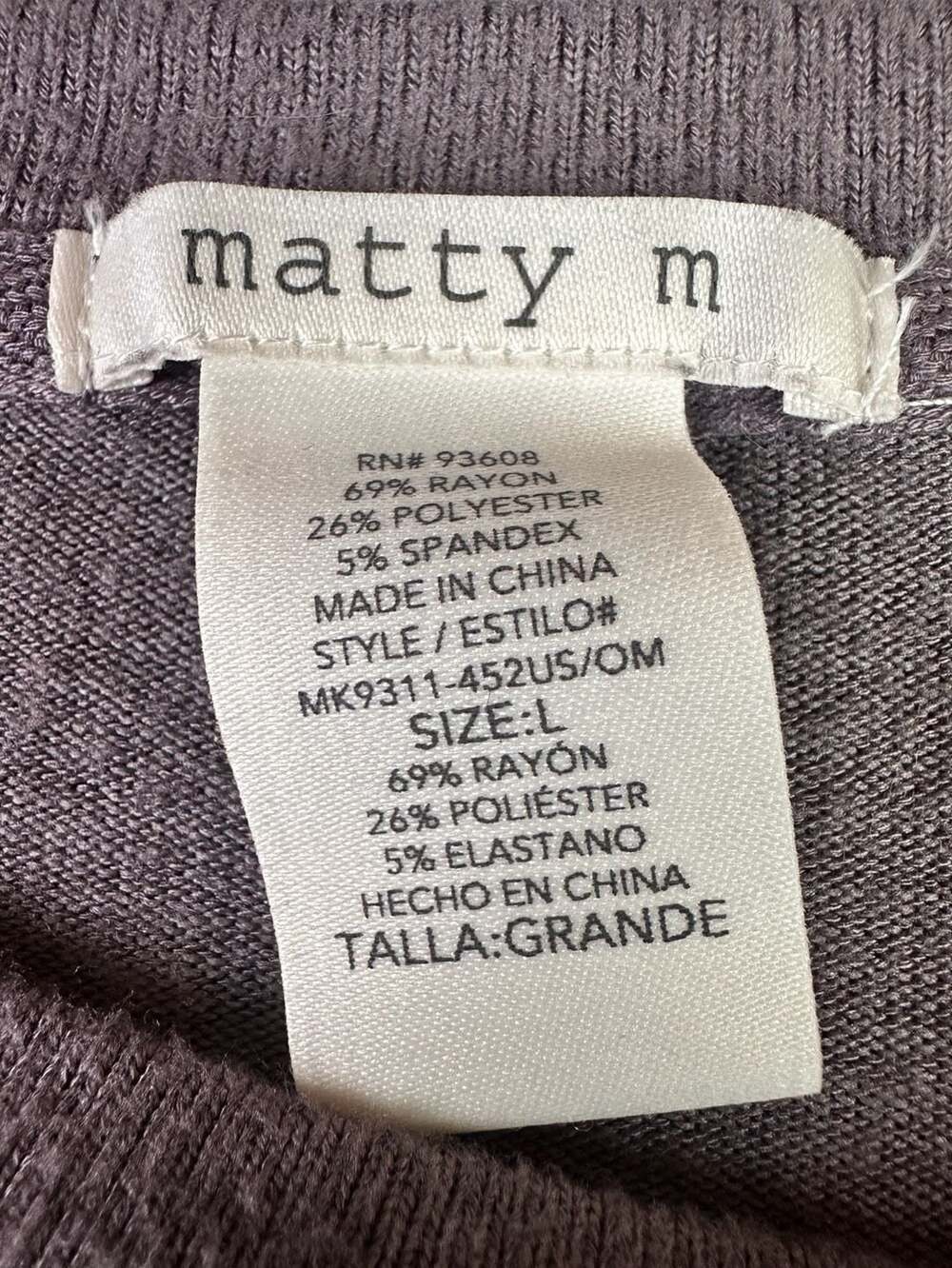 matty m Long Sleeve Crew Neck Thermal Knit Top Brown Size L - Picture 3 of 4